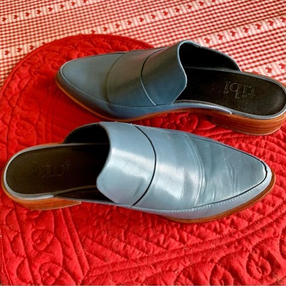 Tibi blue leather mules - Picture 4 of 7